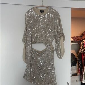 Bardot Glittering Long Sleeve Dress